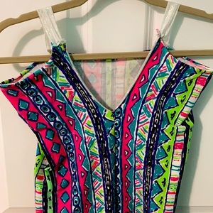 Body-con pattern mid length dress